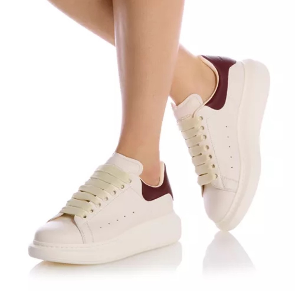 Alexander McQueen Cream and Brown Minimalist Sneakers
